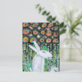 Carte Postale Lapins et fleurs blancs (Debout devant)