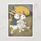 Carte Postale Lapins et soleil levant (Devant)