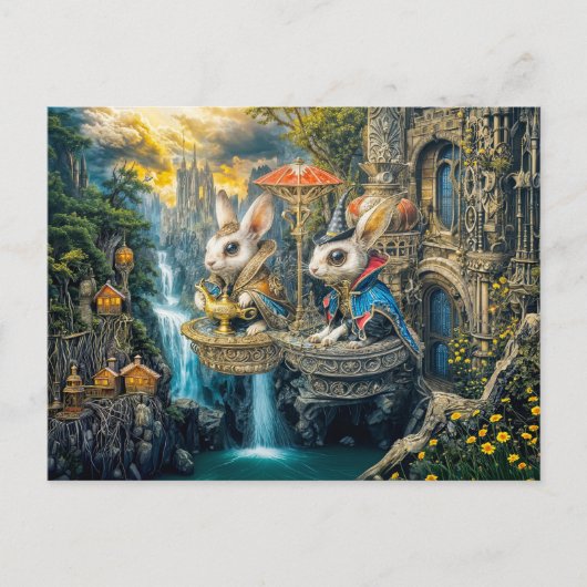 Carte Postale Lapins magiques steampunk (Devant)