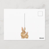 Carte Postale Lapins mignons avec fleurs de printemps Merci (Dos)
