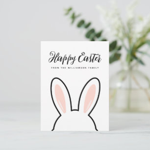 Carte Postale Lapins Mignons Minimalistes Personnalisés Joyeuses