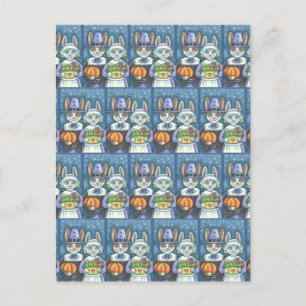 CARTE POSTALE LAPINS PÈLERINS, DINDE DE THANKSGIVING PRIMES ET C