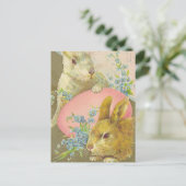 Carte Postale Lapins vintages de Pâques (Debout devant)
