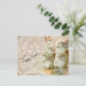 Carte Postale Lapins vintages de Pâques (Debout devant)