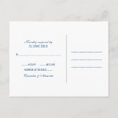 Carte postale Lapis Blue Deco Chic Wedding RSVP (Dos)