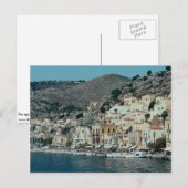 Carte Postale L'approche du port de Symi Island, Dodecan (Devant / Derrière)