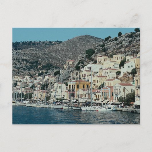 Carte Postale L'approche du port de Symi Island, Dodecan (Devant)