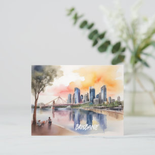 Carte Postale L'aquarelle de Brisbane