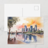 Carte Postale L'aquarelle de Brisbane (Devant / Derrière)