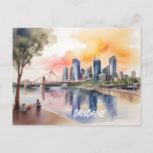 Carte Postale L'aquarelle de Brisbane (Devant)