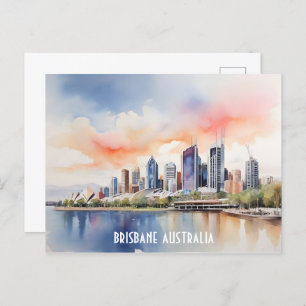 Carte Postale L'aquarelle de Brisbane