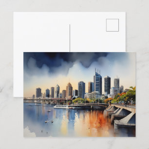 Carte Postale L'aquarelle de Brisbane