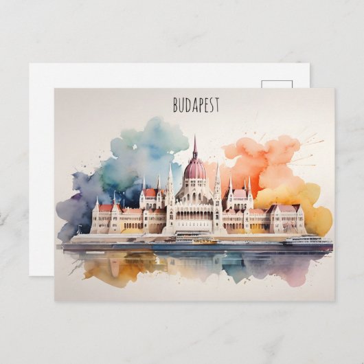 Carte Postale L'aquarelle de Budapest (Devant / Derrière)