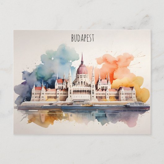 Carte Postale L'aquarelle de Budapest (Devant)