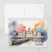 Carte Postale L'aquarelle de Budapest (Devant / Derrière)