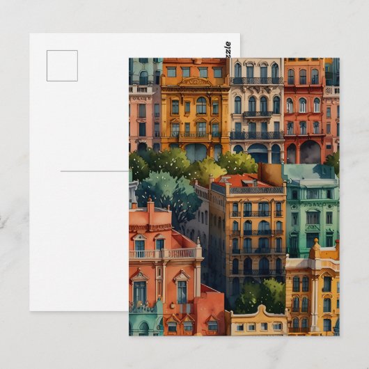 Carte Postale L'aquarelle de Buenos Aires (Devant / Derrière)