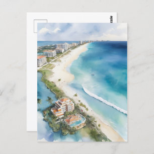 Carte Postale L'aquarelle de Cancun