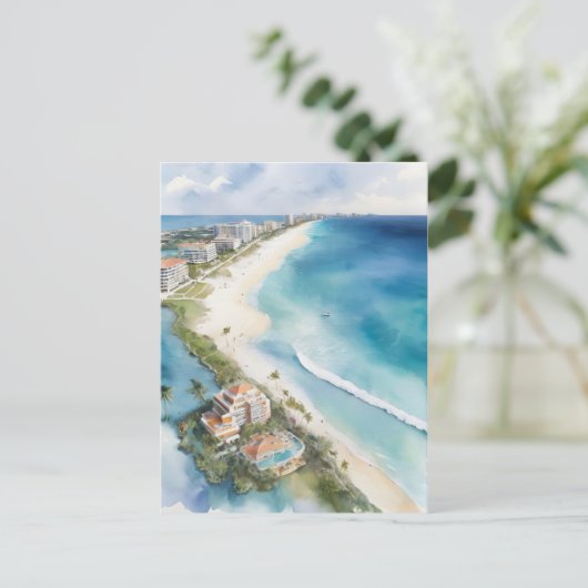 Carte Postale L'aquarelle de Cancun (Debout devant)