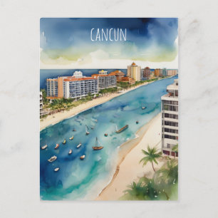 Carte Postale L'aquarelle de Cancun