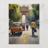 Carte Postale L'aquarelle de Delhi (Devant)