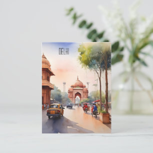 Carte Postale L'aquarelle de Delhi
