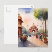Carte Postale L'aquarelle de Delhi (Devant / Derrière)
