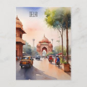 Carte Postale L'aquarelle de Delhi (Devant)
