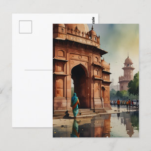Carte Postale L'aquarelle de Delhi