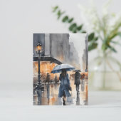 Carte Postale L'aquarelle de la ville pluvieuse (Debout devant)