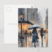 Carte Postale L'aquarelle de la ville pluvieuse (Devant / Derrière)