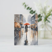 Carte Postale L'aquarelle de la ville pluvieuse (Debout devant)