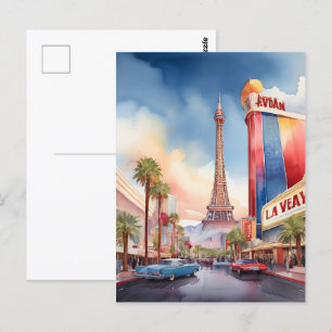 Carte Postale L'aquarelle de Las Vegas