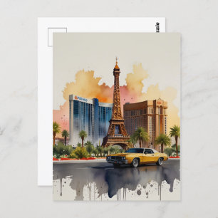 Carte Postale L'aquarelle de Las Vegas