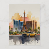 Carte Postale L'aquarelle de Las Vegas (Devant)