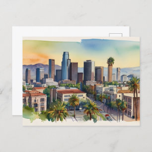 Carte Postale L'aquarelle de Los Angeles