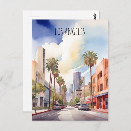 Carte Postale L'aquarelle de Los Angeles (Devant / Derrière)