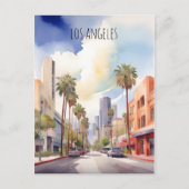 Carte Postale L'aquarelle de Los Angeles (Devant)