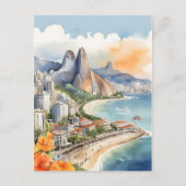 Carte Postale L'aquarelle de Rio de Janeiro (Devant)