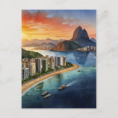 Carte Postale L'aquarelle de Rio de Janeiro (Devant)