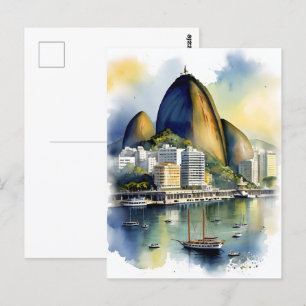 Carte Postale L'aquarelle de Rio de Janeiro