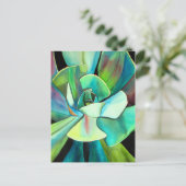 Carte Postale L'aquarelle du désert bleu et vert Succulent (Debout devant)