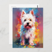 Carte Postale L'aquarelle West-Highland-White-Terrier (Devant / Derrière)