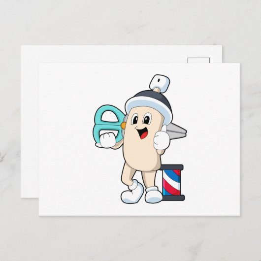 Carte Postale Laque comme coiffeur avec des ciseaux (Devant / Derrière)