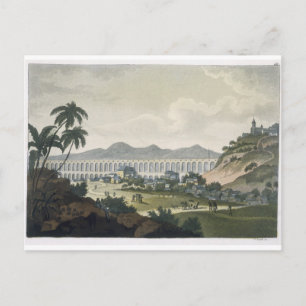 Carte Postale L'aqueduc de Rio de Janeiro (gravure en couleur)