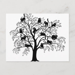 Carte Postale L'arbre aux chats noirs