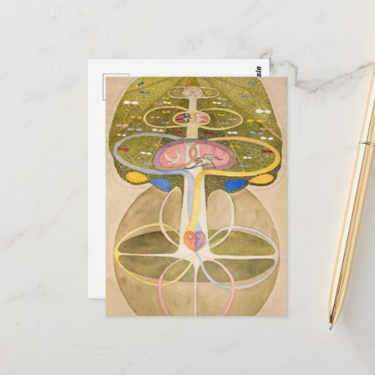 Carte Postale L'arbre du savoir par Hilma af Klint (Devant/Arrière en situation)