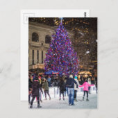 Carte Postale L'Arbre et Patineurs (Devant / Derrière)