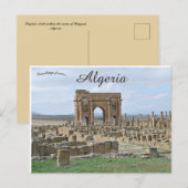Carte Postale L'arc de Trajan dans les ruines de Timgad Algérie (Devant / Derrière)