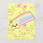 Carte Postale L'arc-en-ciel de Kawaii chatte le motif si mignon. (Devant)