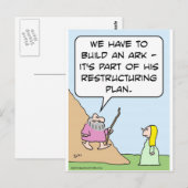 Carte Postale L'arche de Noé est pour le plan de restructuration (Devant / Derrière)